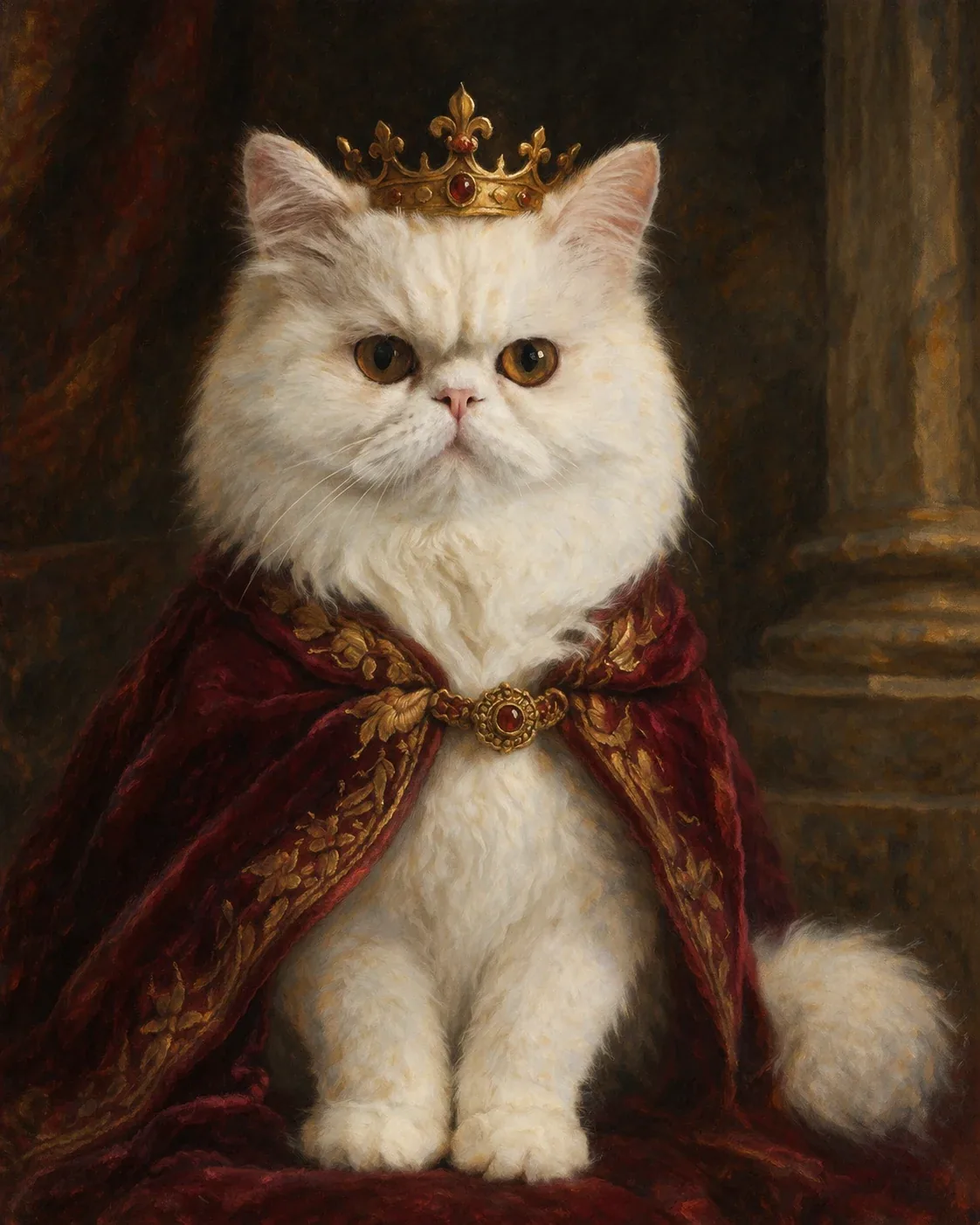 Royal Renaissance cat portrait