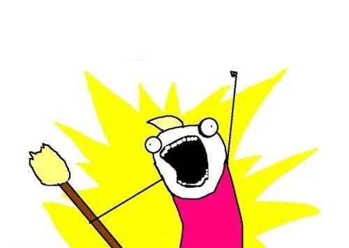 X All the Y meme with a shouting cartoon figure and a bright yellow burst.