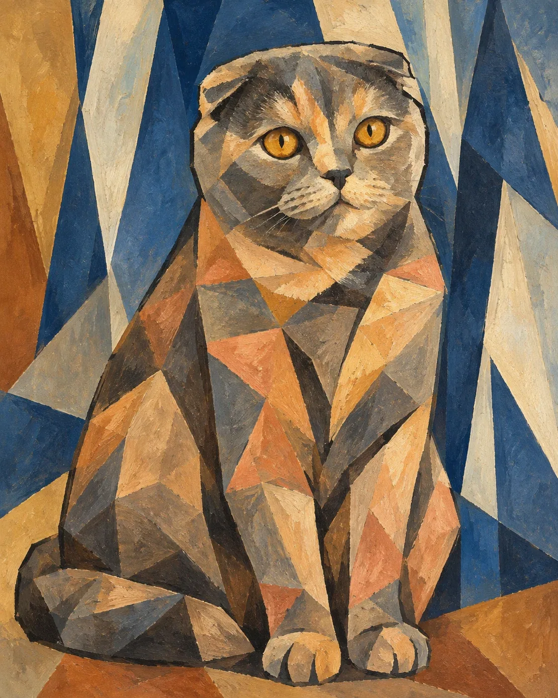 Avignon Cubist cat portrait