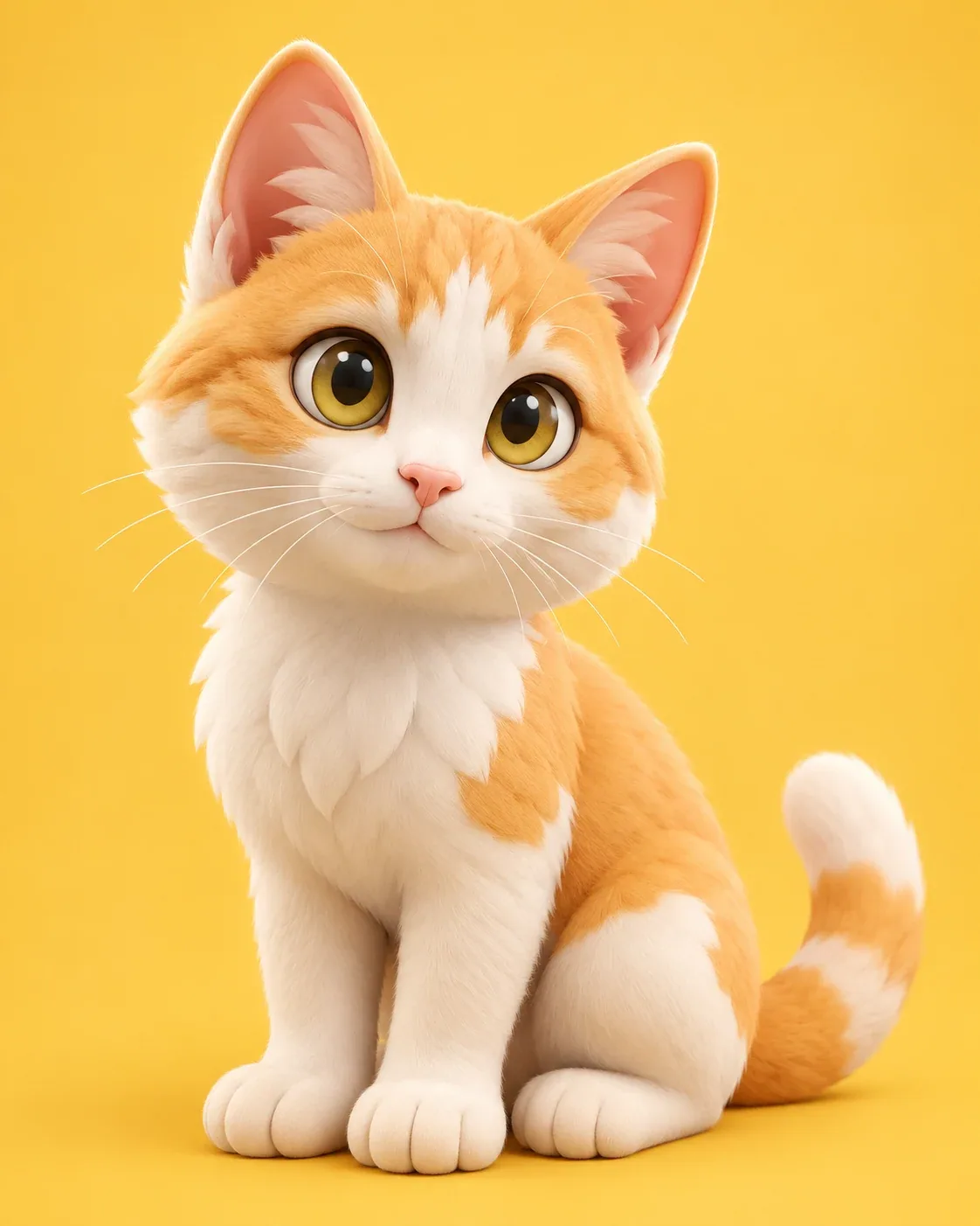3D Cartoon cat portrait